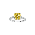 Solitaire Yellow Stone Princess Diamond Ring