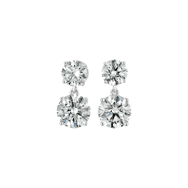 Duo Round Diamond Earrings