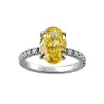 Solitaire Yellow Stone Oval Diamond Ring