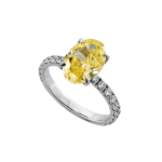 Solitaire Yellow Stone Oval Diamond Ring - Image 2