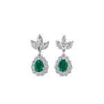 Emerald & Pear Diamond Earrings