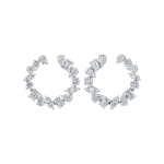 Open Hoop Diamond Earrings - Image 2