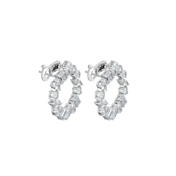 Open Hoop Diamond Earrings